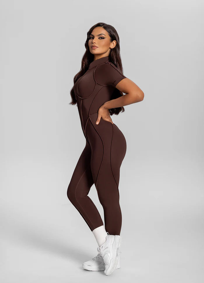 You.Suit-Close Back Midi-Brown