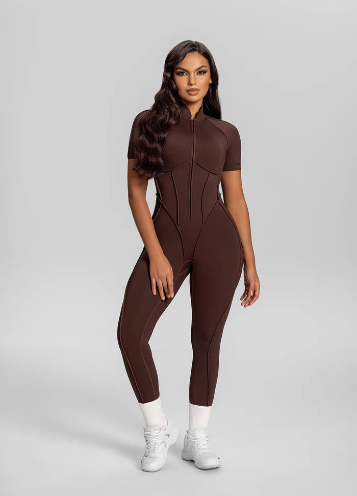 You.Suit-Close Back Midi-Brown