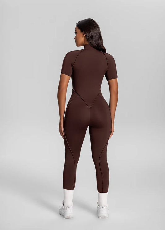You.Suit-Close Back Midi-Brown